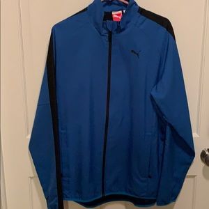 Puma dry cell zip up jacket, large, royal blue